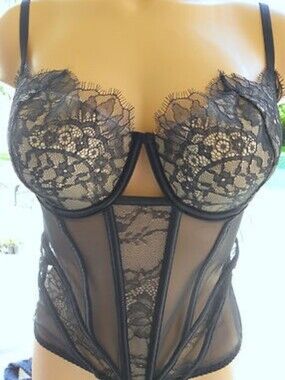 Victoria's Secret Black Lace Underwire Bustier